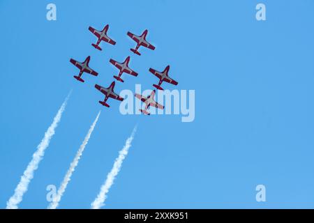 Abbotsford, Canada BC, Abbotsford Airshow 2023. Il Canadian International Air Show è quello del Nord America Spettacolo aereo canadese che mostra un'avvincente antenna Foto Stock