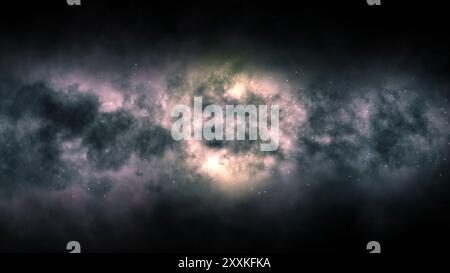 Una vista dallo spazio al centro della galassia. Universo pieno di stelle, nebulose e galassie. Foto Stock