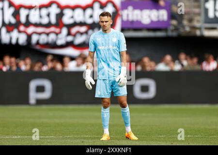 ROTTERDAM - portiere del Feyenoord Timon Wellenreuther durante la partita olandese Eredivisie tra Sparta Rotterdam e Feyenoord allo Sparta Stadion Het Kasteel il 25 agosto 2024 a Rotterdam, Paesi Bassi. ANP MAURICE VAN STEEN Foto Stock