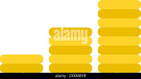 Monete d'oro impilate. Monete d'oro. Illustrazione Vettoriale