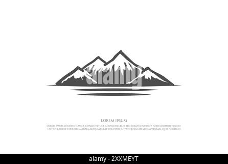 Ice Snow Mountain Peak Design Vector Illustrazione Vettoriale