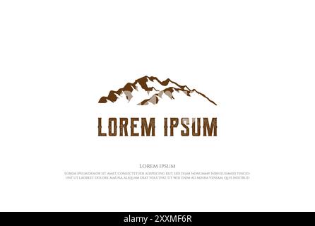 Ice Snow Mountains Hills Peak Top Summit Logo Design Vector Illustrazione Vettoriale