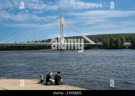 Lumberjack's Candle Bridge, Jätkänkynttilä, Rovaniemi, Lapponia, Finlandia Foto Stock