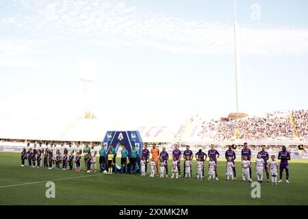 Firenze, Italia. 25 agosto 2024. Schieramento durante la partita di serie A Enilive 2024/2025 tra Fiorentina e Venezia - serie A Enilive allo Stadio Artemio Franchi - Sport, calcio - Firenze, Italia - domenica 25 agosto 2024 (foto di massimo Paolone/LaPresse) crediti: LaPresse/Alamy Live News Foto Stock