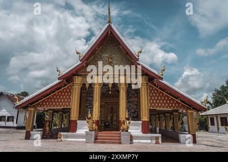 Cultura e natura viaggiate in Laos, attrazioni nella provincia di Luang Prabang, tempio buddista Wat Hosian Voravihane a Luang Prabang, Laos Foto Stock