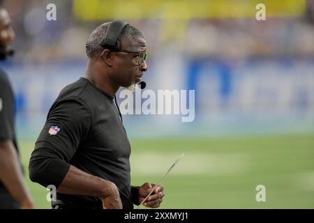 Pittsburgh, Pennsylvania, Stati Uniti. 24 agosto 2024. 24 agosto 2024: Aaron Glenn durante i Pittsburgh Steelers vs Detroit Lions al Ford Field di Detroit mi. Brook Ward/AMG (Credit Image: © AMG/AMG via ZUMA Press Wire) SOLO USO EDITORIALE! Non per USO commerciale! Foto Stock