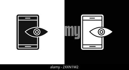 Set di logo Mobile Eye Icon Vector o gruppo di pacchetti Illustrazione Vettoriale