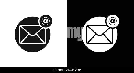 Insieme di logo vettoriale o gruppo pacchetto dell'icona del messaggio di posta elettronica Illustrazione Vettoriale