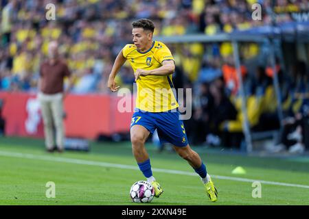 Broendby, Danimarca. 21 novembre 2023. Clement Mutahi Bischoff di Broendby durante il match di Superliga tra Broendby IF e Randers FC al Broendby Stadium domenica 25 agosto 2024. (Foto: Claus Bech/Ritzau Scanpix) credito: Ritzau/Alamy Live News Foto Stock