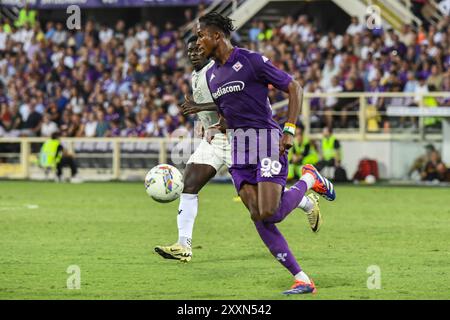 Christian Kouame della Fiorentina durante l'ACF Fiorentina vs Venezia FC, partita di calcio italiano di serie A A Firenze, Italia, agosto 25 2024 Foto Stock