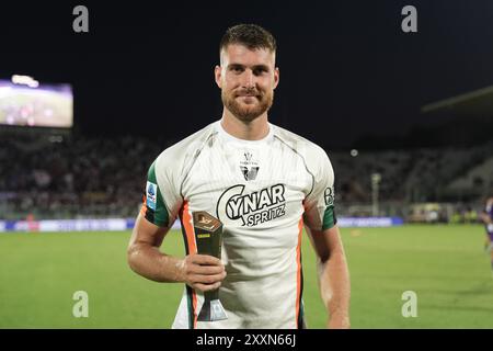 Firenze, Italia. 25 agosto 2024. Giorgio altare (Venezia) panini giocatore della partita la partita di calcio di serie A Enilive tra Fiorentina e Venezia allo Stadio Artemio Franchi di Firenze, sabato 25 agosto 2024. (Immagine di credito: Massimo Paolone/LaPresse) credito: LaPresse/Alamy Live News Foto Stock