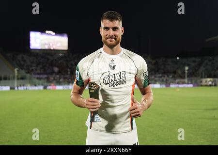 Firenze, Italia. 25 agosto 2024. Giorgio altare (Venezia) panini giocatore della partita la partita di calcio di serie A Enilive tra Fiorentina e Venezia allo Stadio Artemio Franchi di Firenze, sabato 25 agosto 2024. (Immagine di credito: Massimo Paolone/LaPresse) credito: LaPresse/Alamy Live News Foto Stock