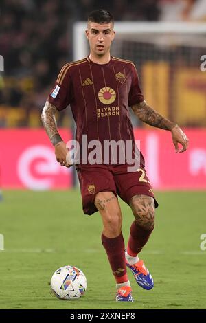 Roma, Italia. 25 agosto 2024. Gianluca Mancini dell'AS Roma durante la partita di serie A tra AS Roma e Empoli FC allo stadio Olimpico di Roma (Italia), 25 agosto 2024. Crediti: Insidefoto di andrea staccioli/Alamy Live News Foto Stock