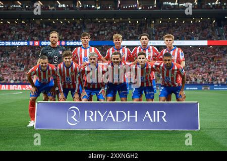 Madrid, Spagna. 25 agosto 2024. MADRID, SPAGNA - AGOSTO 26: La squadra del Club Atletico de Madrid si schiera per una foto prima del calcio d'inizio della partita LaLiga EA Sports tra il Club Atletico de Madrid e il Girona FC allo stadio Civitas Metropolitano il 25 agosto 2024 a Madrid, Spagna. (Foto di Francisco Macia/Photo Players Images/Magara Press) crediti: Magara Press SL/Alamy Live News Foto Stock