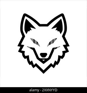 icona jackal o simbolo di linea moderna. Grafica a linee vettoriali e design a icone con un contorno audace. Bianco e nero simbolo minimalista Pixel Perfect bianco isolato Illustrazione Vettoriale