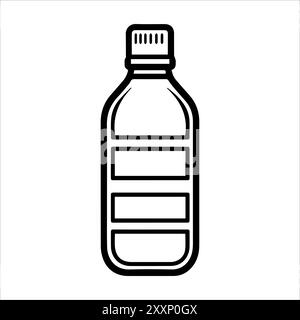 Icona della bottiglia d'acqua o simbolo della linea moderna. Grafica a linee vettoriali e design a icone con un contorno audace. Simbolo minimalista Pixel Perfect in bianco e nero isolato Illustrazione Vettoriale