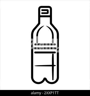 Icona della bottiglia d'acqua o simbolo della linea moderna. Grafica a linee vettoriali e design a icone con un contorno audace. Simbolo minimalista Pixel Perfect in bianco e nero isolato Illustrazione Vettoriale