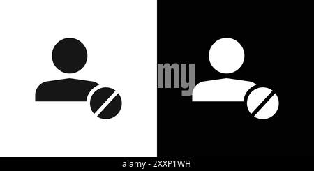 Icona Blocca utente vettore grafico linea nera in bianco e nero segno di raccolta set contorno Illustrazione Vettoriale