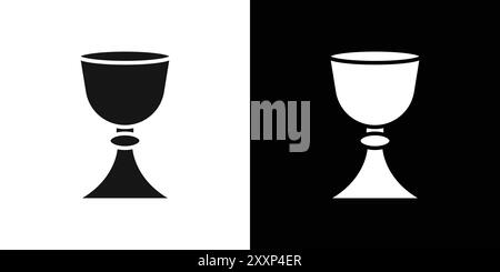 Icona del calice Sacro, vettoriale della collezione Black line in bianco e nero Illustrazione Vettoriale