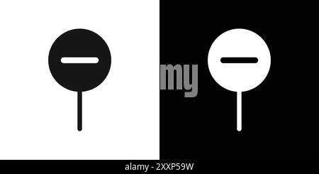 Icona del segno negativo la linea nera è un vettore grafico in bianco e nero Illustrazione Vettoriale