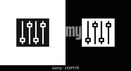 Icona del mixer sonoro Vector grafico linea nera in bianco e nero segno di raccolta del set di contorni Illustrazione Vettoriale