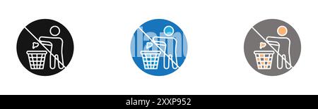 Non gettare la figliata sul contorno della raccolta o in bianco e nero Illustrazione Vettoriale