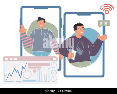l'influencer di post engagement influenza la pubblicazione sui social media promuovendo annunci pubblicitari coinvolgendo tramite internet design illustrazione dell'icona Illustrazione Vettoriale