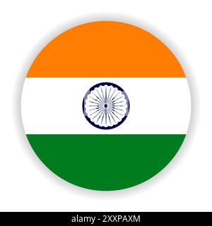 Bandiera tonda dell'India. Illustrazione vettoriale. Illustrazione Vettoriale