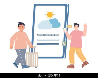 immagine icona app meteo weathercast applicazione digitale mockup tecnologia widget design telefono cellulare applicazioni telefono Illustrazione Vettoriale
