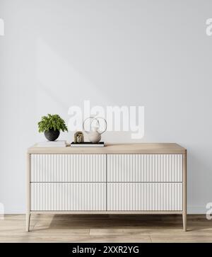 Mockup interno a parete vuota . Mockup a poster per la casa. Sfondo interno di stile moderno. Rendering 3D. Foto Stock