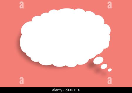 Carta bianca vuota con fumetti a bolla su sfondo chiaro di colore rosa per un design nel tuo concetto di lavoro. Foto Stock