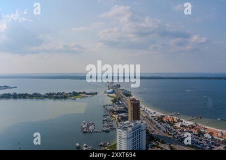 Vista aerea della spiaggia di Pensacola Foto Stock