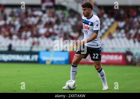 Matteo Ruggeri dell'Atalanta BC visto in azione durante la partita di calcio di serie A 2024/25 tra Torino FC e Atalanta BC allo stadio Olimpico grande Torino. (Foto di Fabrizio Carabelli / SOPA Images/Sipa USA) Foto Stock