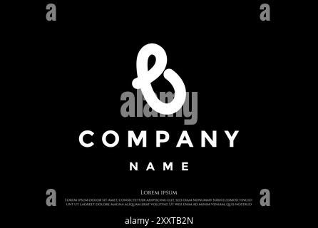 Design semplice e minimalista con logo Letter B Bee Butterfly Vector Illustrazione Vettoriale