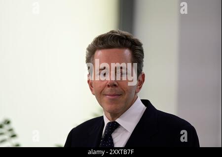 Vienna, Austria. 26 agosto 2024. Conferenza stampa con il presidente dell'Associazione economica Harald Mahrer sul tema "punti focali nel settore della ​​performance e dei soccorsi”. Crediti: Franz PERC/Alamy Live News Foto Stock