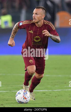 Angelino di AS Roma durante la partita di serie A tra Roma e Empoli allo stadio Olimpico, Italia, 25 agosto 2024. &#XA;foto di credito: Mattia Vian durante AS Roma vs Empoli FC, partita di calcio italiano di serie A A Roma, Italia, agosto 25 2024 Foto Stock