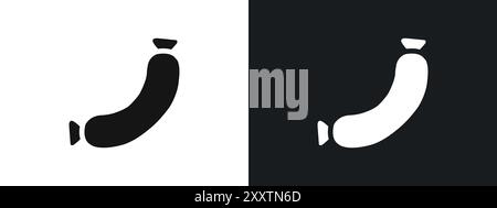 icona salsicce segno grafico vettoriale lineare o set di simboli per l'interfaccia utente dell'app web Illustrazione Vettoriale