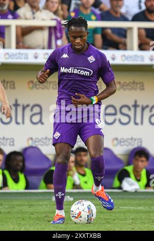 Christian Kouame della Fiorentina durante l'ACF Fiorentina vs Venezia FC, partita di calcio italiano di serie A A Firenze, Italia, agosto 25 2024 Foto Stock