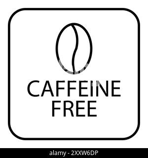 Icona senza caffè Set Flat con contorno vettoriale in bianco e nero Illustrazione Vettoriale