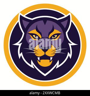 Logo Panther all'interno del cerchio Illustrazione Vettoriale