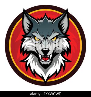 Logo Fox Inside Circle Illustrazione Vettoriale