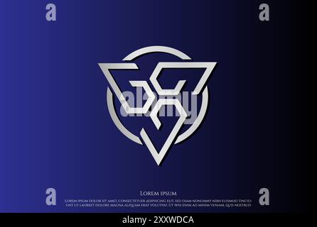 Moderno design futuristico con catena triangolare e logo Vector Illustrazione Vettoriale