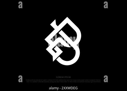 Lettera iniziale B PB BP PD DP Monogram Logo Design Vector Illustrazione Vettoriale