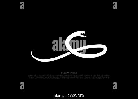 Lettera iniziale S Snake Cobra Viper Mamba Python Anaconda Logo Design Vector Illustrazione Vettoriale