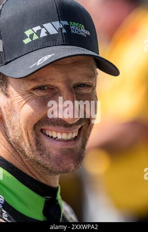 Portland, Oregon, Stati Uniti. 23 agosto 2024. ROMAIN GROSJEAN (77) (SWE) di Ginevra, Svizzera, si prepara a praticare per il Gran Premio di Portland Bitnile.com al Portland International Raceway di Portland, OREGON. (Credit Image: © Walter G. Arce Sr./ASP via ZUMA Press Wire) SOLO PER USO EDITORIALE! Non per USO commerciale! Foto Stock