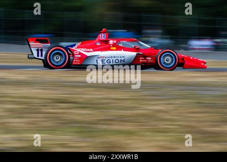 Portland, Oregon, Stati Uniti. 24 agosto 2024. MARCUS ARMSTRONG (11) (NZL) di Christchurch, nuova Zelanda si qualifica per il Gran Premio di Portland Bitnile.com al Portland International Raceway di Portland, OREGON. (Credit Image: © Walter G. Arce Sr./ASP via ZUMA Press Wire) SOLO PER USO EDITORIALE! Non per USO commerciale! Foto Stock