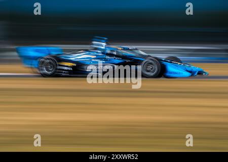 Portland, Oregon, Stati Uniti. 24 agosto 2024. SCOTT MCLAUGHLIN (3) (NZL) di Christchurch, nuova Zelanda si qualifica per il Gran Premio di Portland Bitnile.com al Portland International Raceway di Portland, OREGON. (Credit Image: © Walter G. Arce Sr./ASP via ZUMA Press Wire) SOLO PER USO EDITORIALE! Non per USO commerciale! Foto Stock