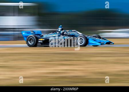 Portland, Oregon, Stati Uniti. 24 agosto 2024. SCOTT MCLAUGHLIN (3) (NZL) di Christchurch, nuova Zelanda si qualifica per il Gran Premio di Portland Bitnile.com al Portland International Raceway di Portland, OREGON. (Credit Image: © Walter G. Arce Sr./ASP via ZUMA Press Wire) SOLO PER USO EDITORIALE! Non per USO commerciale! Foto Stock