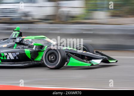 Portland, Oregon, Stati Uniti. 24 agosto 2024. ROMAIN GROSJEAN (77) (SWE) di Ginevra, Svizzera, si qualifica per il Gran Premio di Portland Bitnile.com al Portland International Raceway di Portland, OREGON. (Credit Image: © Walter G. Arce Sr./ASP via ZUMA Press Wire) SOLO PER USO EDITORIALE! Non per USO commerciale! Foto Stock