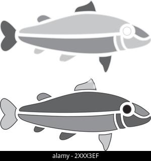 Illustrazione vettoriale isolata decorativa Old World Vintage ornament Fish Celtic Illustrazione Vettoriale